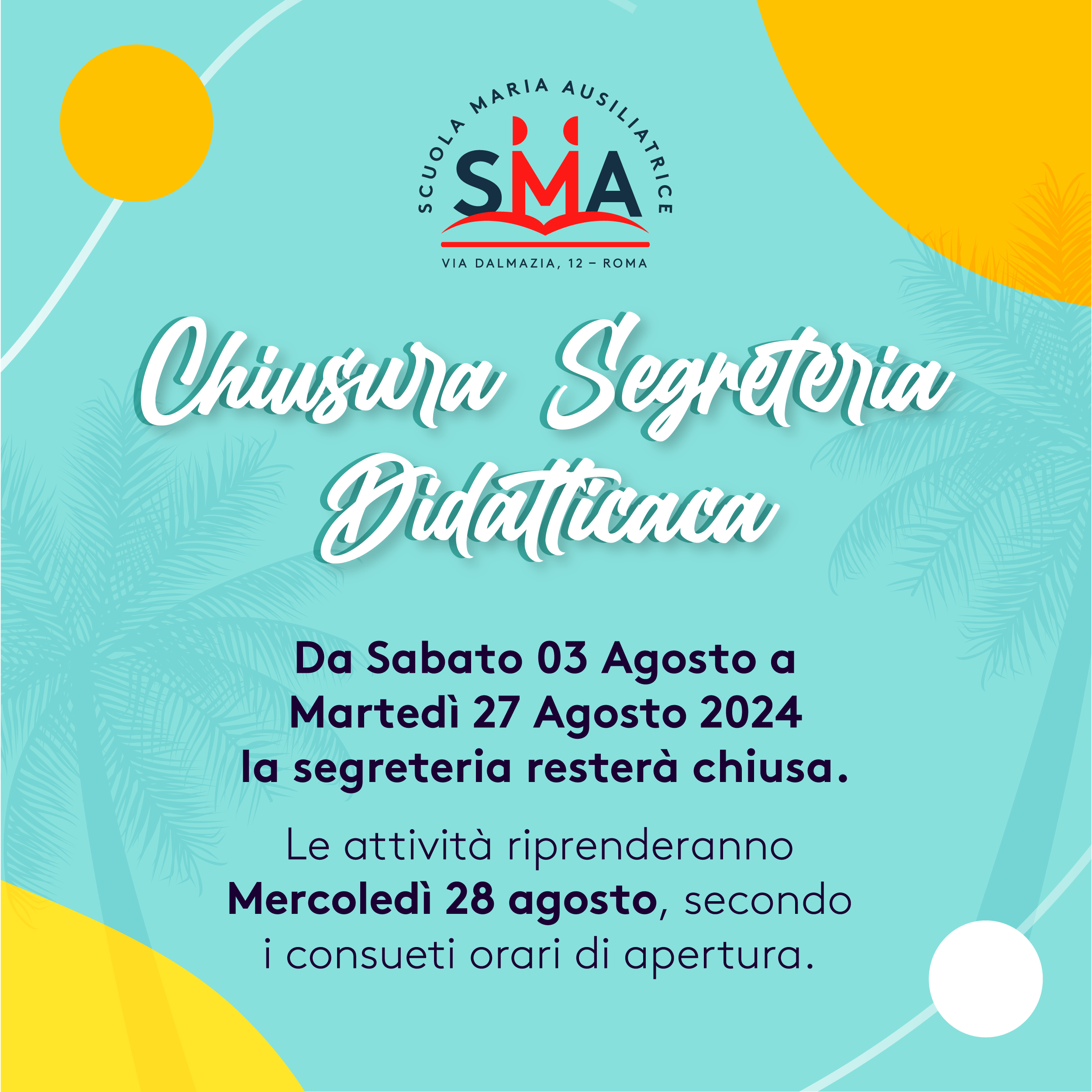post chiusura segreteria 24-25