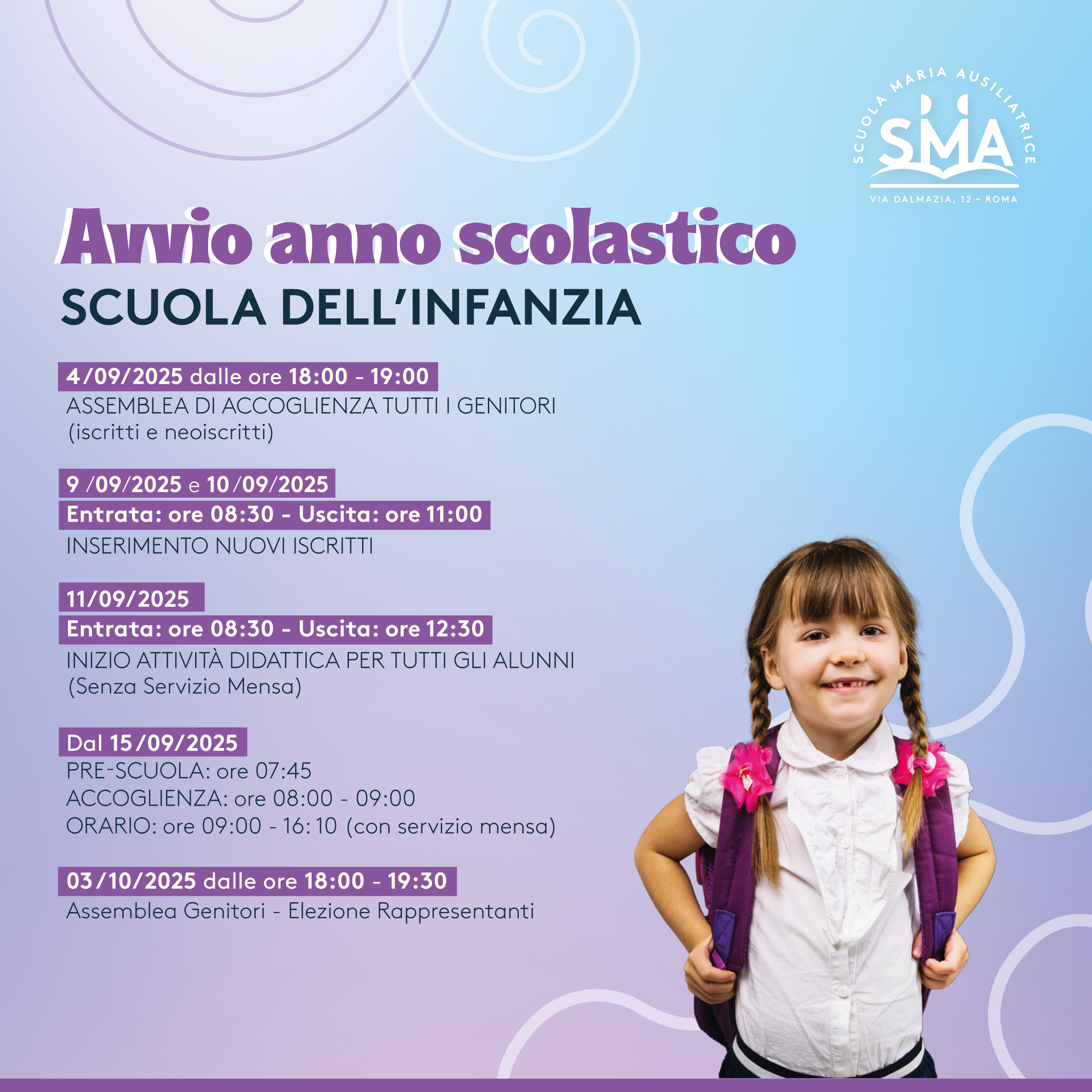 AVVIO ANNO SCOLASTICO INFANZIA