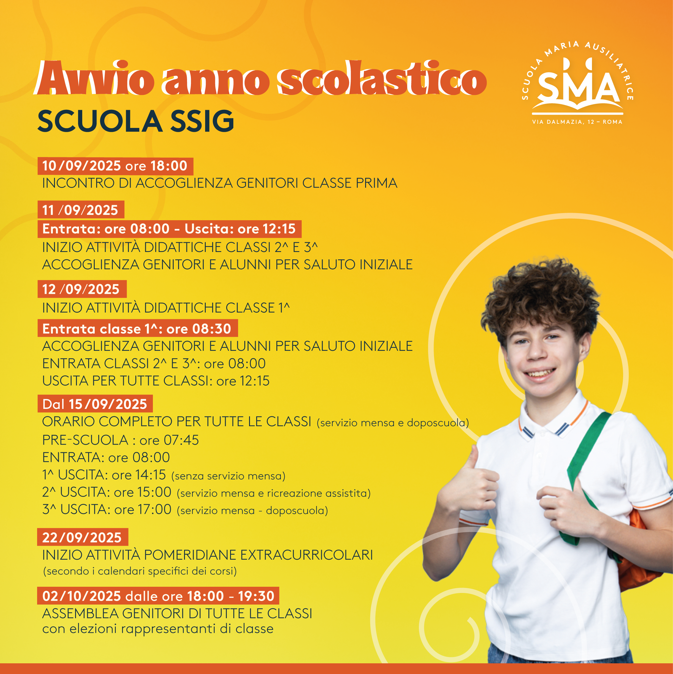 AVVIO ANNO SCOLASTICO SSIG