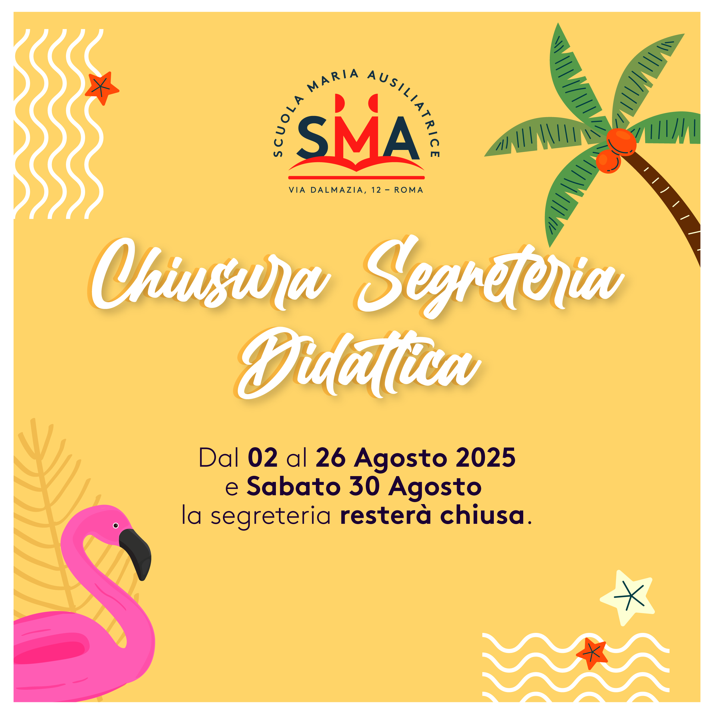 CHIUSURA SEGRETERIA DIDATTICA